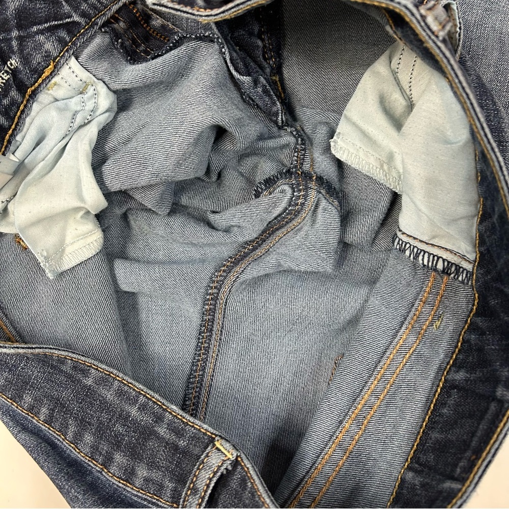 Y2K American Eagle Women’s Size 8 Jegging Jeans Dark Wash Raw Hem Stretch #0537 - Picture 2 of 11